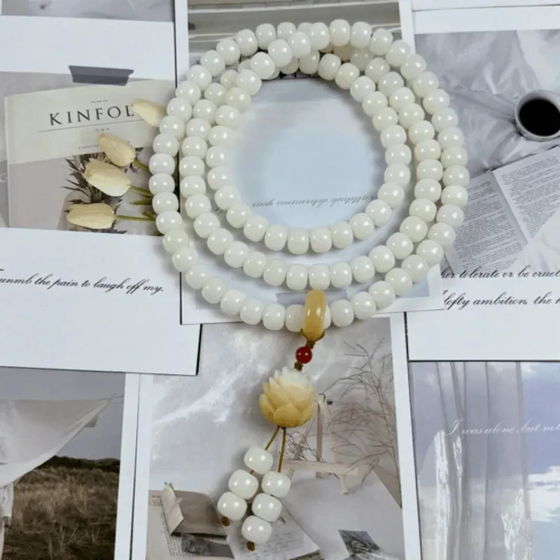 JIUHUASHAN White Jade Bodhi Bracelets Unisex-11