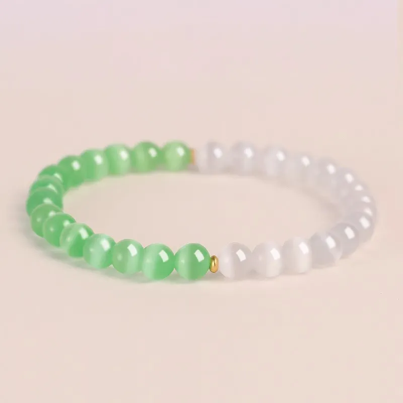 JIUHUASHAN Glass Cat Eye Bracelets Women's-33