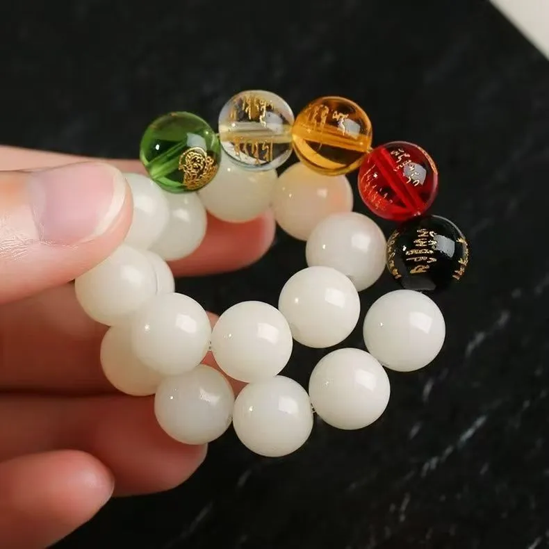 JIUHUASHAN White Jade Bodhi Bracelets Unisex-3