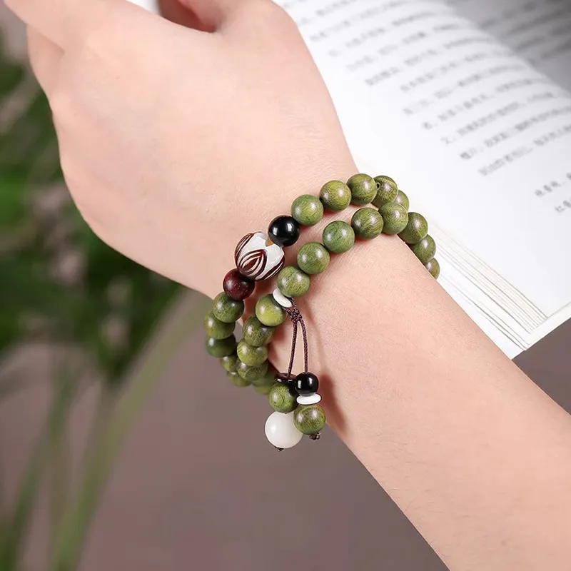 JIUHUASHAN Green Sandalwood Bracelets Unisex-2