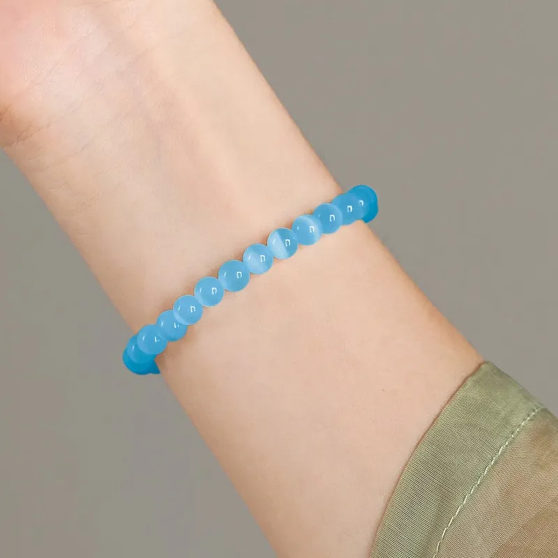 JIUHUASHAN Glass Cat Eye Bracelets Women's-14