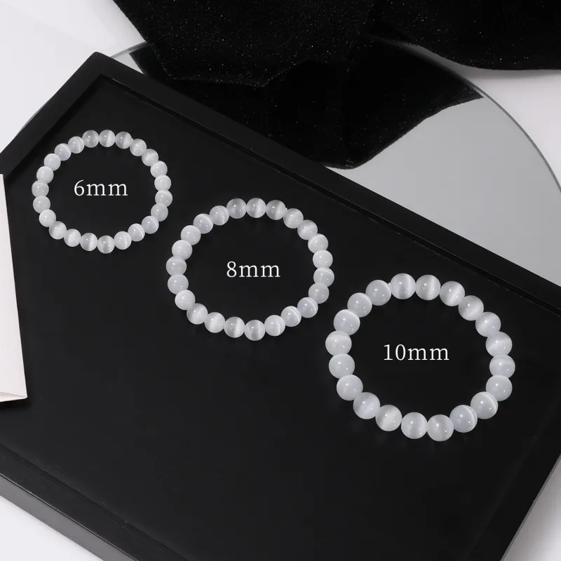 JIUHUASHAN Glass Cat Eye Bracelets Women's-6