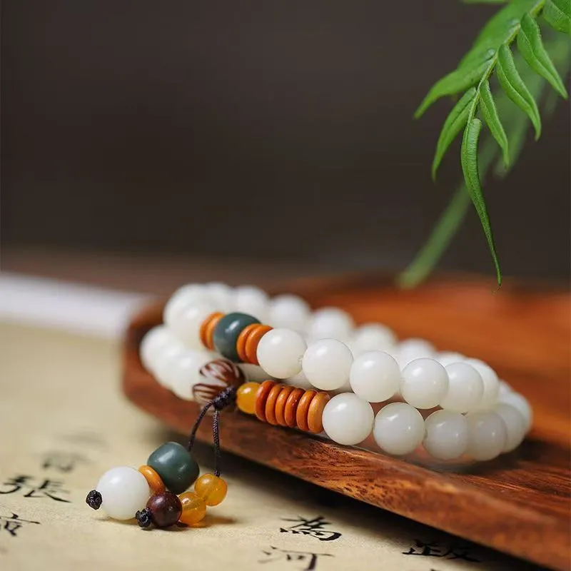 JIUHUASHAN White Jade Bodhi Bracelets Unisex-19