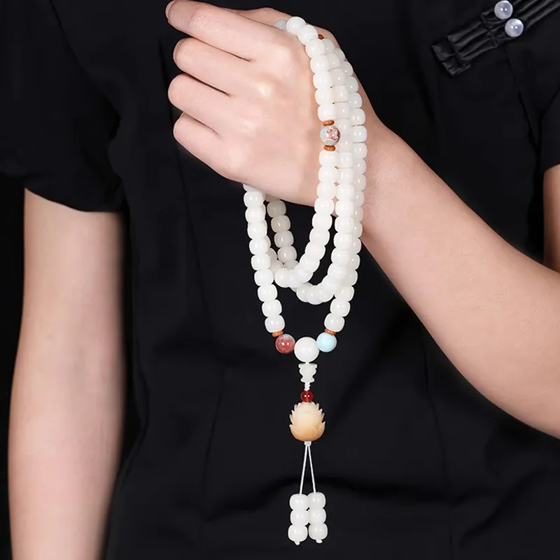 JIUHUASHAN White Jade Bodhi Bracelets Unisex-1