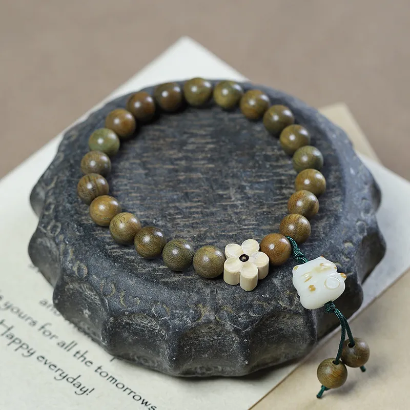 JIUHUASHAN Green Sandalwood Bracelets Unisex-1