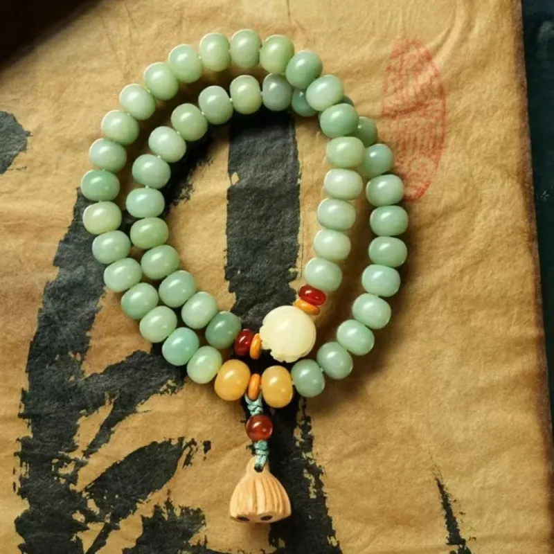 JIUHUASHAN White Jade Bodhi Bracelets Unisex-23