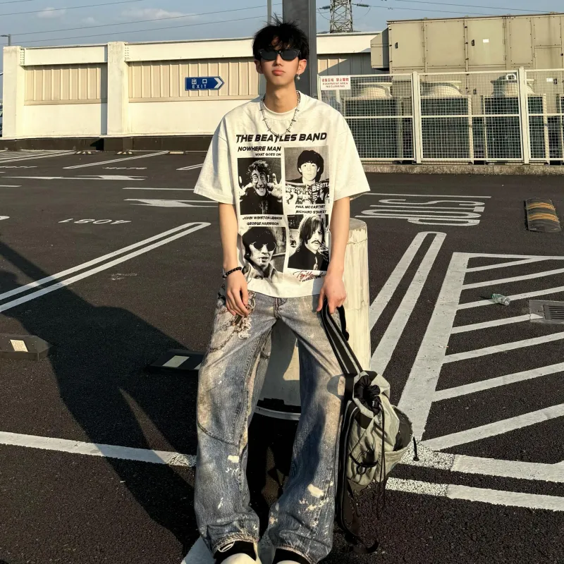 TESTUNG T Shirts Unisex White Heather Gray-3