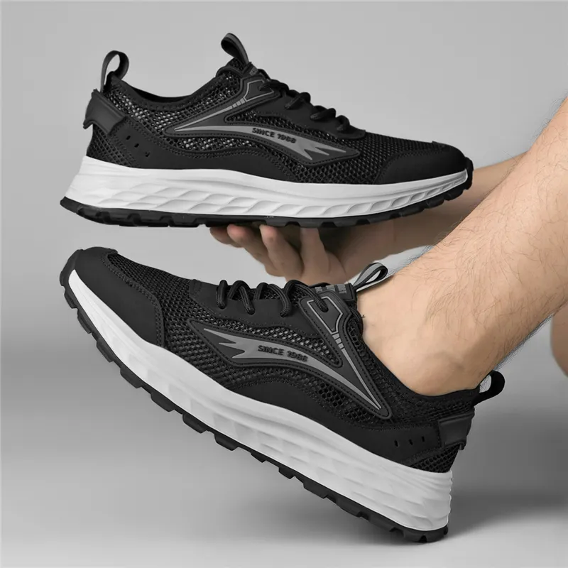 AOKANG Running Shoes Men Low Top Gray, Black-8