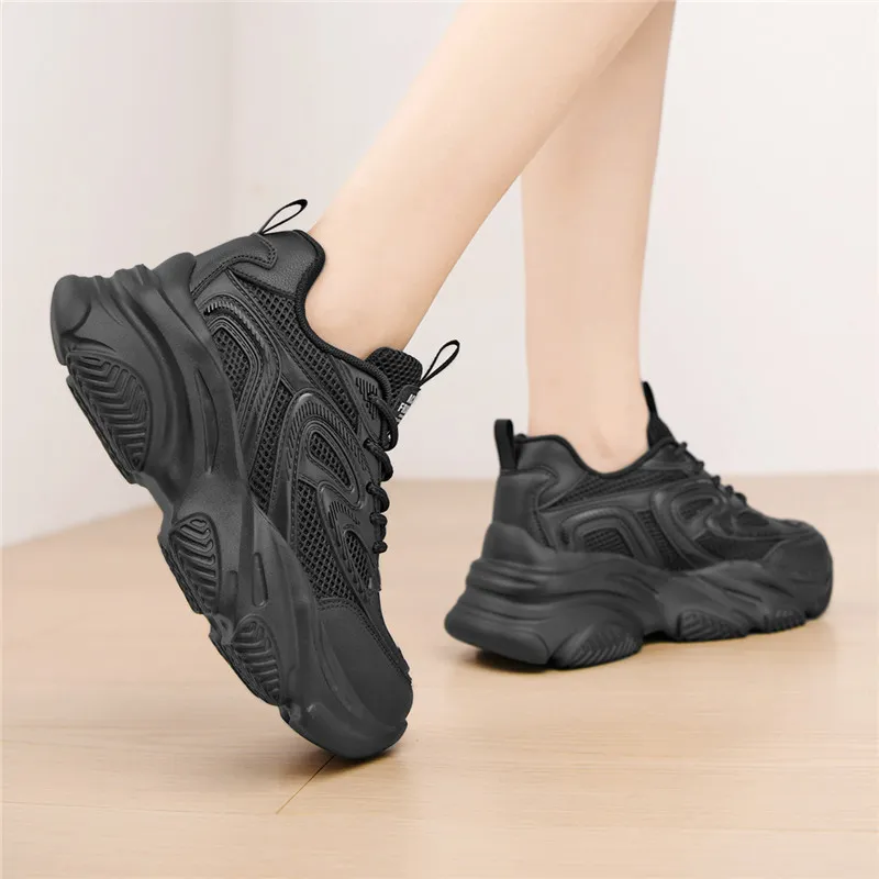 AOKANG Summer Platform Sneakers Cushioned Wear-Resistant Breathable Slip-Resistant Low-Top Casual Shoes Women's-22
