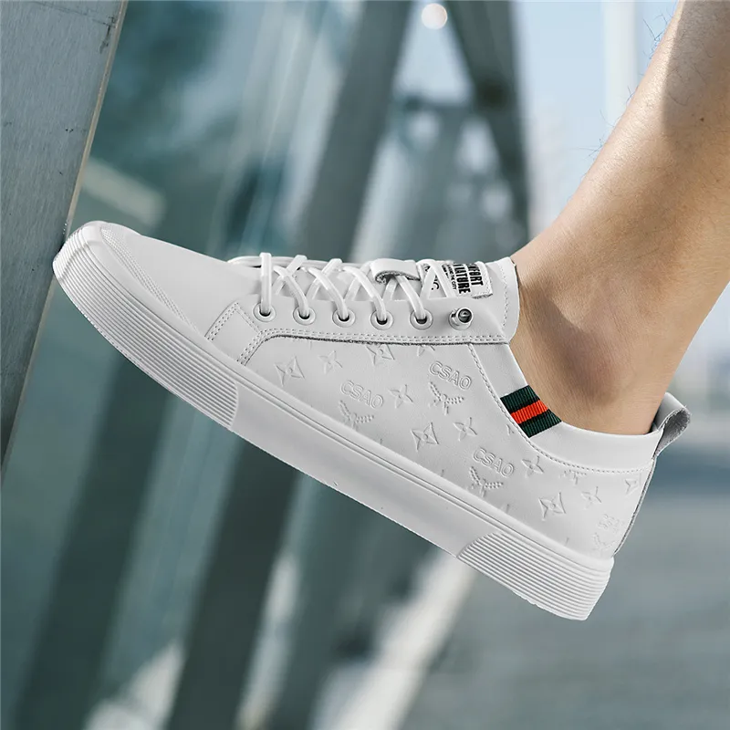 AOKANG Business White Shoes Wear-Resistant Low-Top Casual Shoes Men's White-7