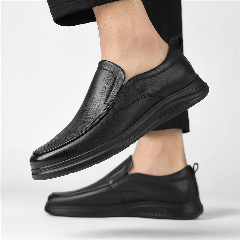AOKANG Dress Shoes Men Low Top Black-6