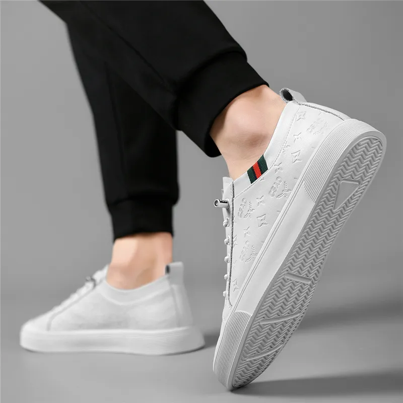 AOKANG Business White Shoes Wear-Resistant Low-Top Casual Shoes Men's White-9