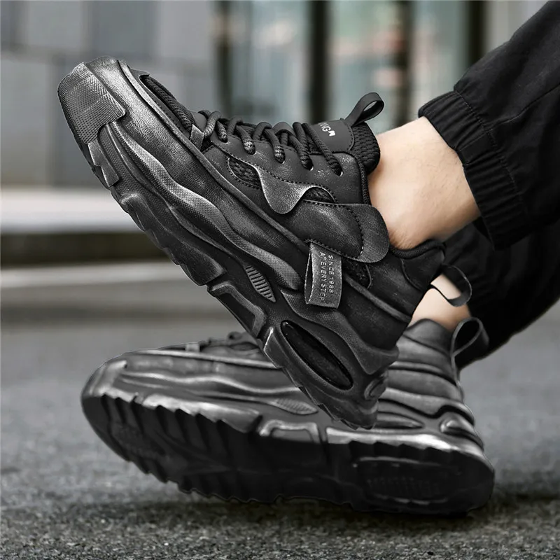 AOKANG Trendy Play Series Chunky Sneakers Men Low Top Black, Gray-7