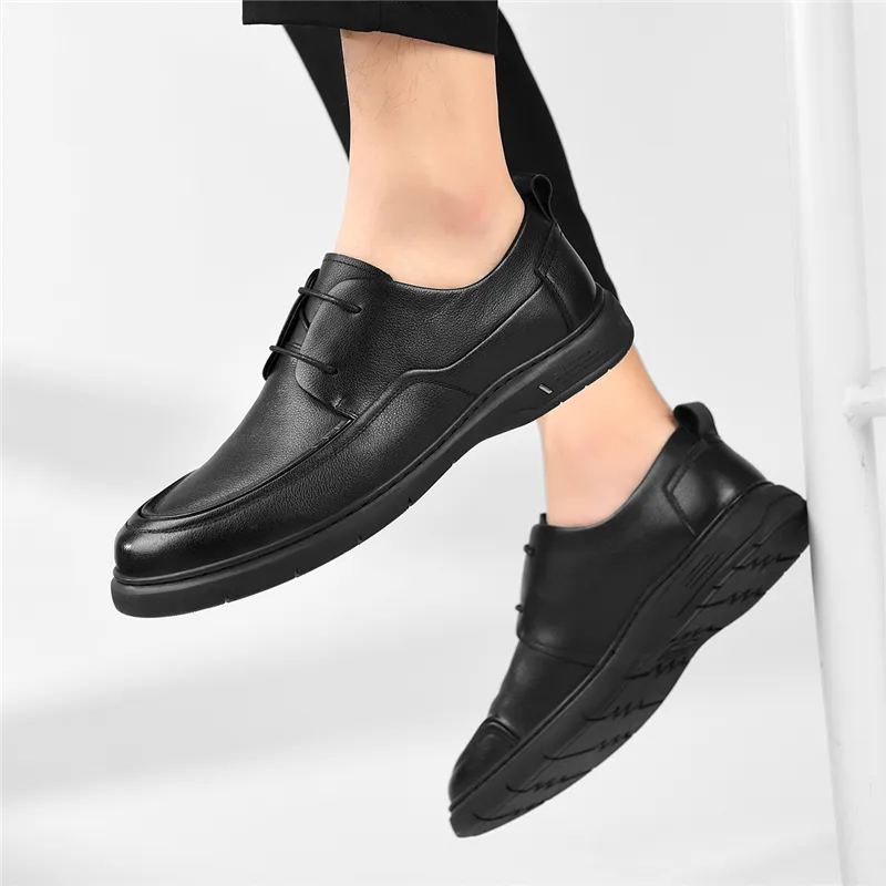 AOKANG Comfortable And Versatile Business Formal Leather Shoes Men's Black-6