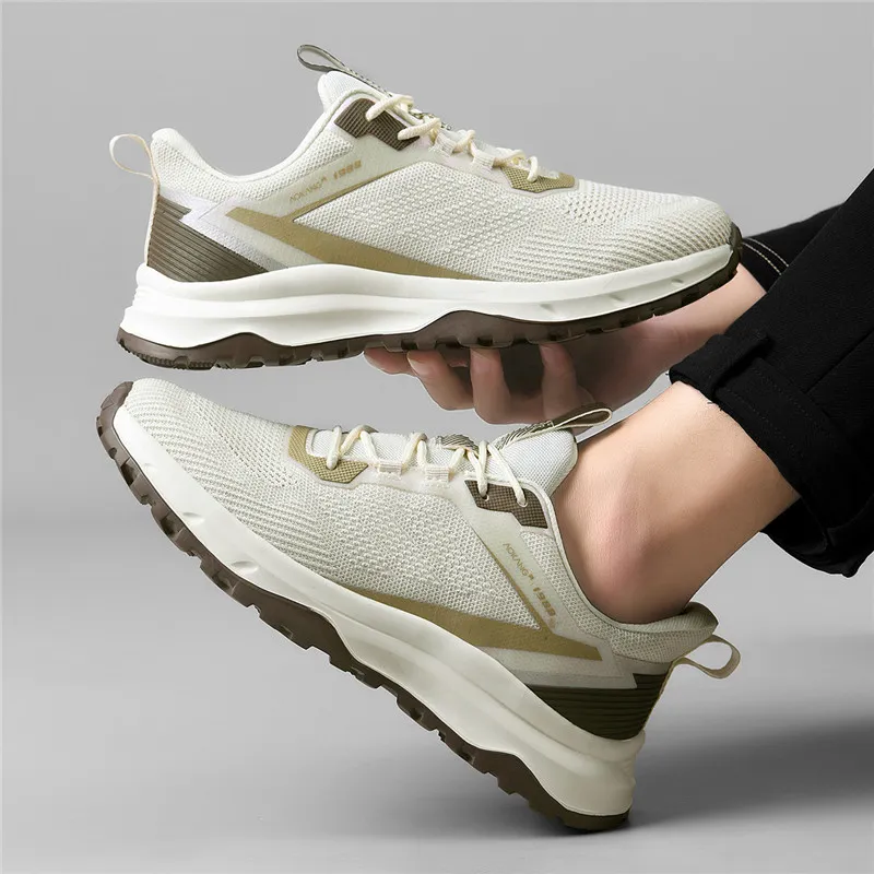 AOKANG Running Shoes Men Low Top Beige/Black-6