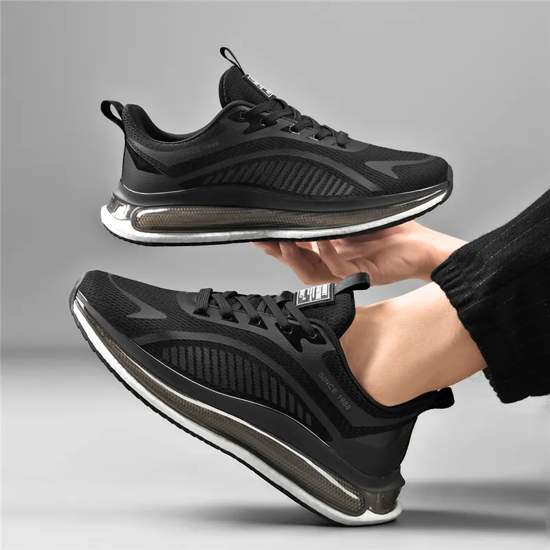 AOKANG Running Shoes Men Low Top Black, All Black-12
