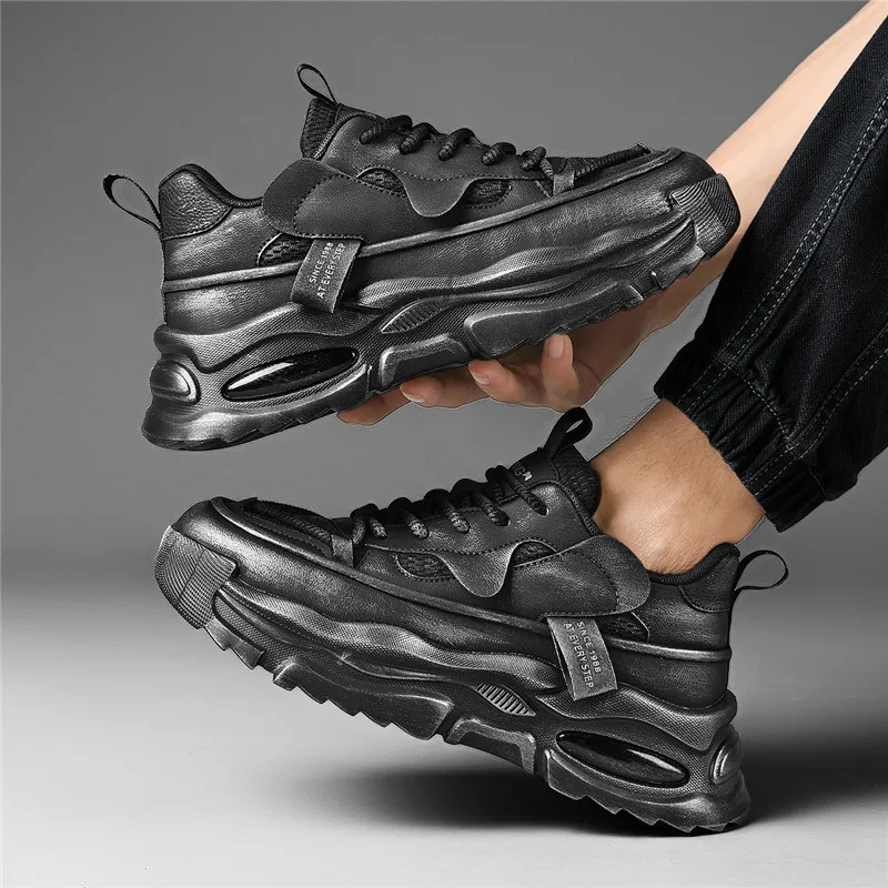 AOKANG Trendy Play Series Chunky Sneakers Men Low Top Black, Gray-11