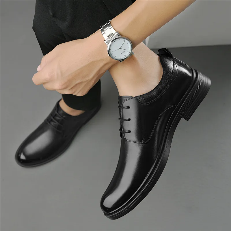 AOKANG Dress Shoes Men Low Top Black-10