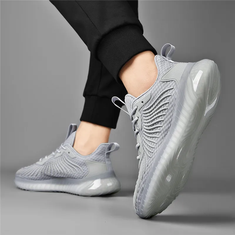 AOKANG Cushioned Wear-Resistant Lightweight Breathable Low-Top Casual Running Shoes Men's Gray-7