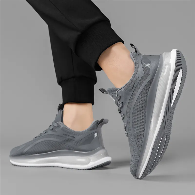 AOKANG Cushioning Coverage Height Increasing Lightweight Breathable Low Top Outdoor Shoes Men's Gray-11