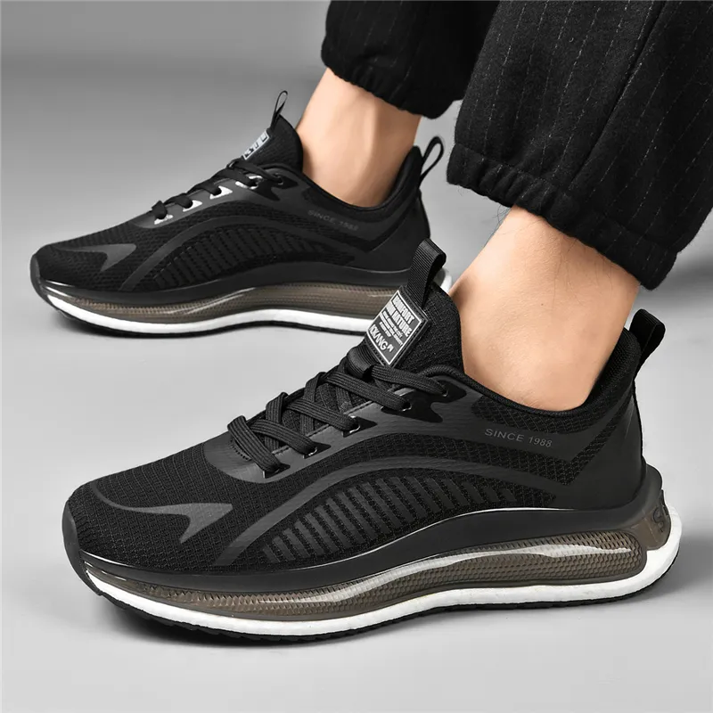 AOKANG Running Shoes Men Low Top Black, All Black-8