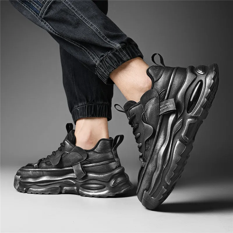 AOKANG Trendy Play Series Chunky Sneakers Men Low Top Black, Gray-6