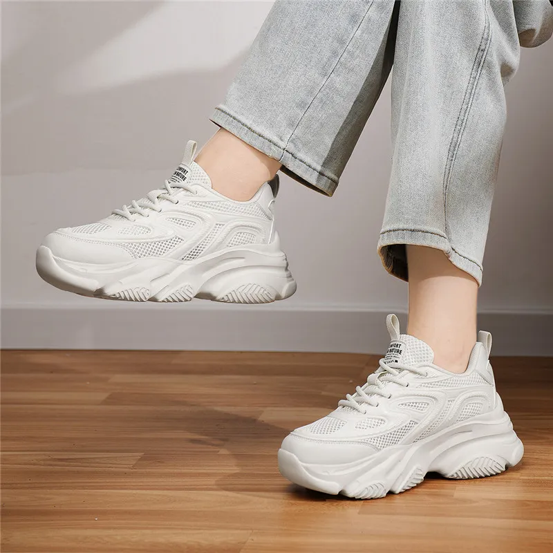 AOKANG Summer Platform Sneakers Cushioned Wear-Resistant Breathable Slip-Resistant Low-Top Casual Shoes Women's-7