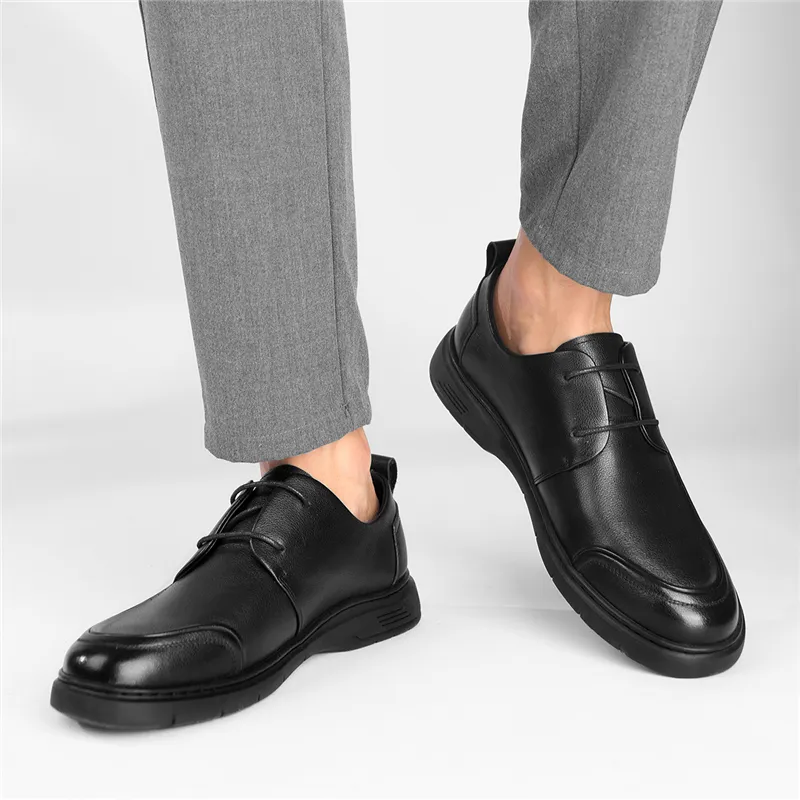 AOKANG Comfortable And Versatile Business Formal Leather Shoes Men's Black-4