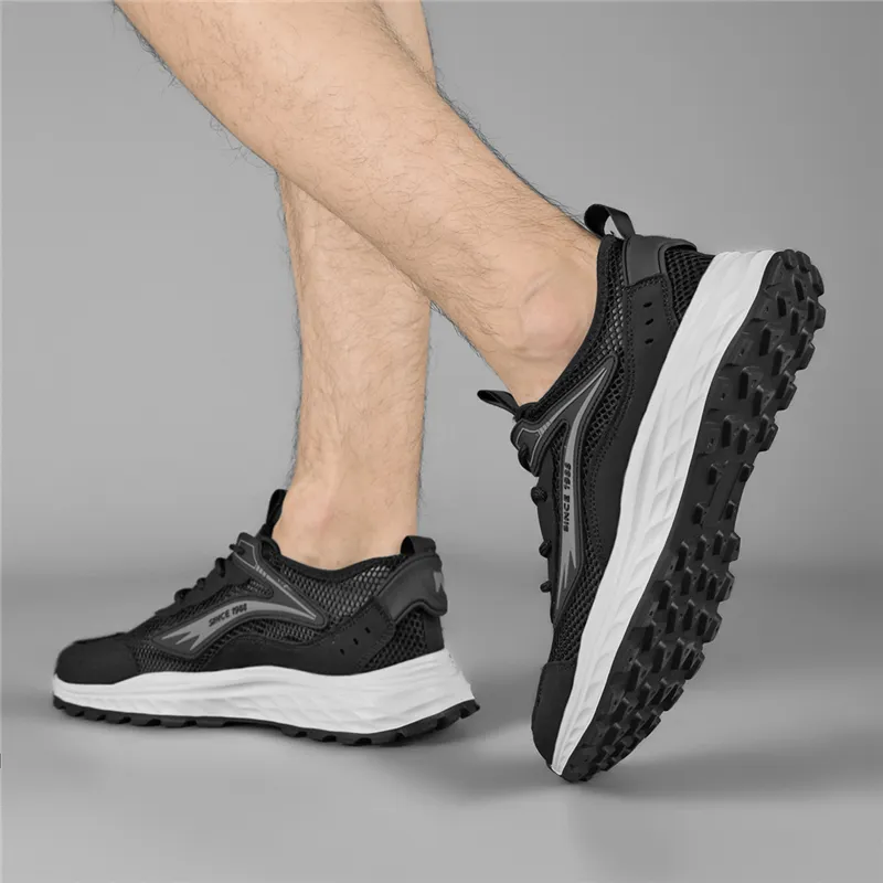 AOKANG Running Shoes Men Low Top Gray, Black-6