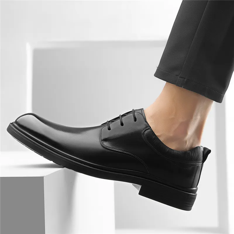 AOKANG Dress Shoes Men Low Top Black-9