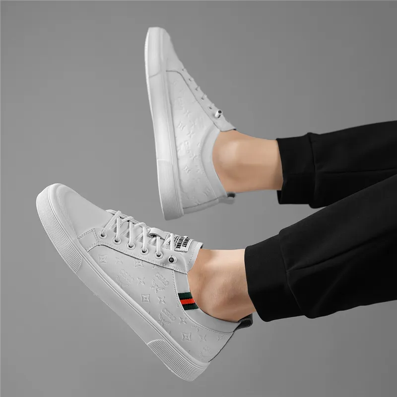 AOKANG Business White Shoes Wear-Resistant Low-Top Casual Shoes Men's White-10