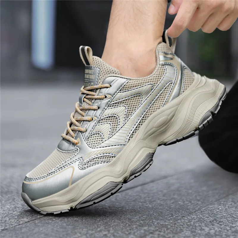 AOKANG Height Increasing Wear-Resistant Breathable Slip-Resistant Low-Top Chunky Sneakers Men's-8