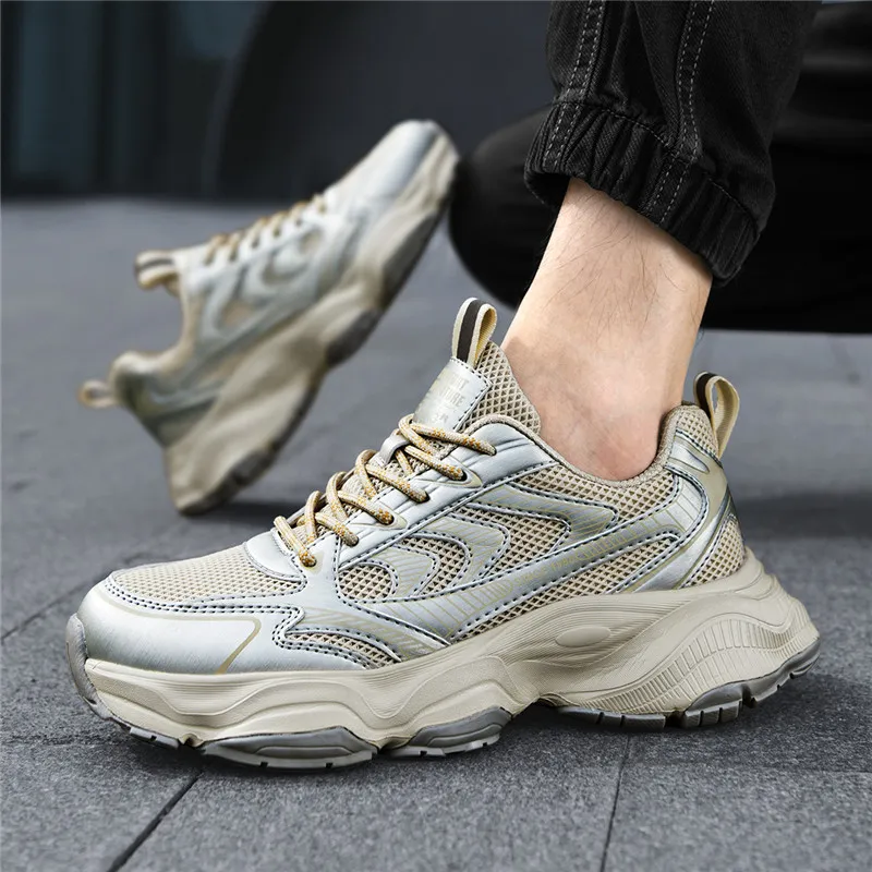 AOKANG Height Increasing Wear-Resistant Breathable Slip-Resistant Low-Top Chunky Sneakers Men's-6