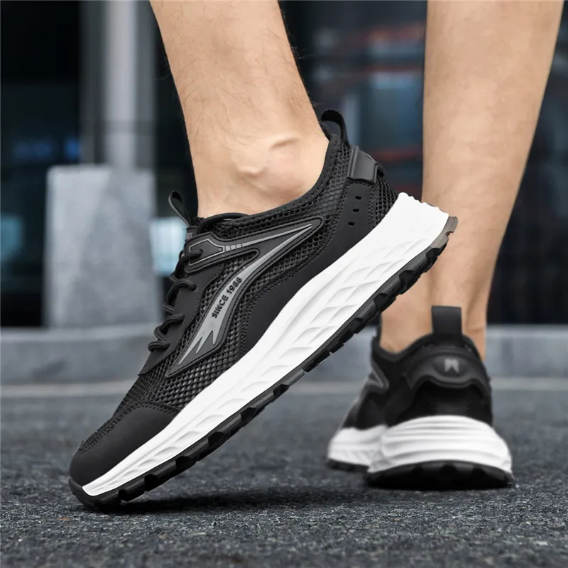 AOKANG Running Shoes Men Low Top Gray, Black-11