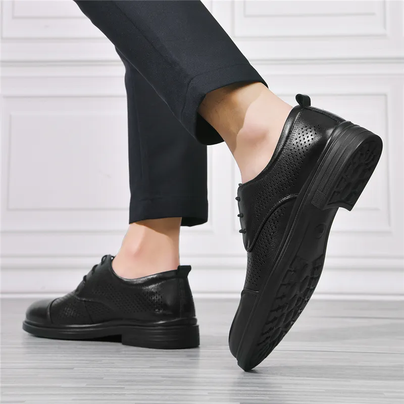 AOKANG Dress Shoes Men Low Top Black-8