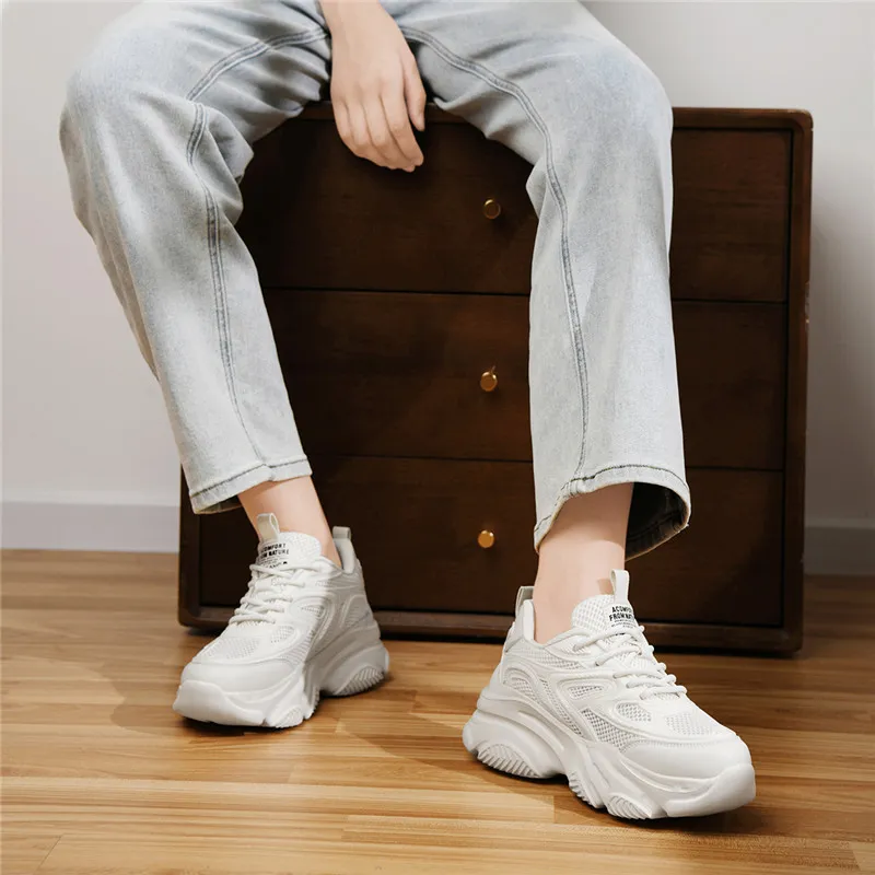 AOKANG Summer Platform Sneakers Cushioned Wear-Resistant Breathable Slip-Resistant Low-Top Casual Shoes Women's-6