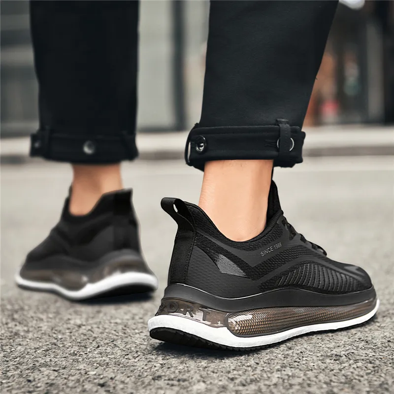 AOKANG Running Shoes Men Low Top Black, All Black-7