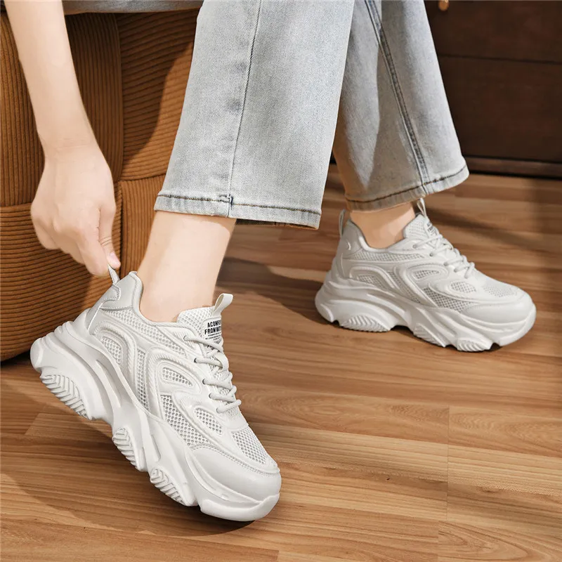 AOKANG Summer Platform Sneakers Cushioned Wear-Resistant Breathable Slip-Resistant Low-Top Casual Shoes Women's-10