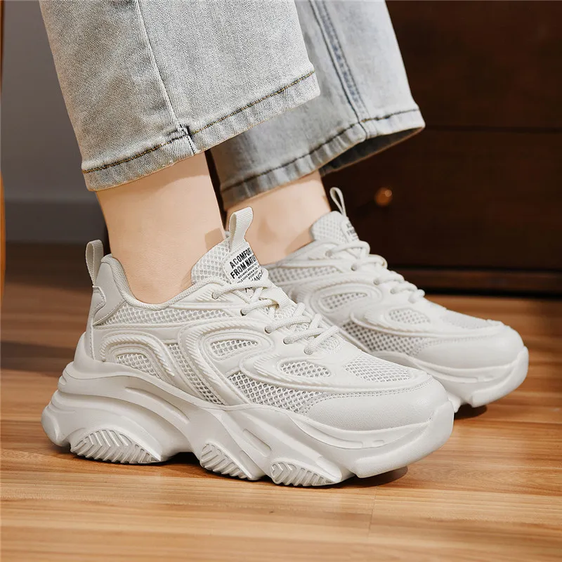 AOKANG Summer Platform Sneakers Cushioned Wear-Resistant Breathable Slip-Resistant Low-Top Casual Shoes Women's-9