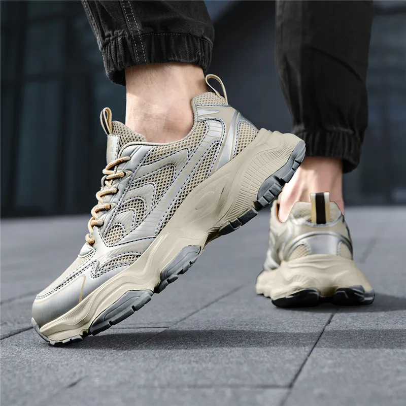 AOKANG Height Increasing Wear-Resistant Breathable Slip-Resistant Low-Top Chunky Sneakers Men's-7