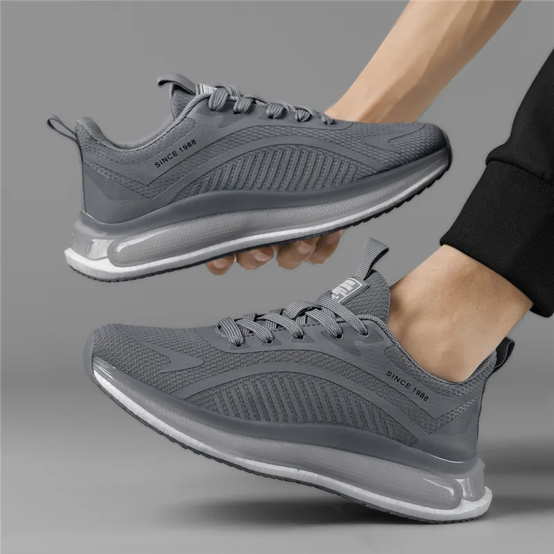 AOKANG Cushioning Coverage Height Increasing Lightweight Breathable Low Top Outdoor Shoes Men's Gray-10