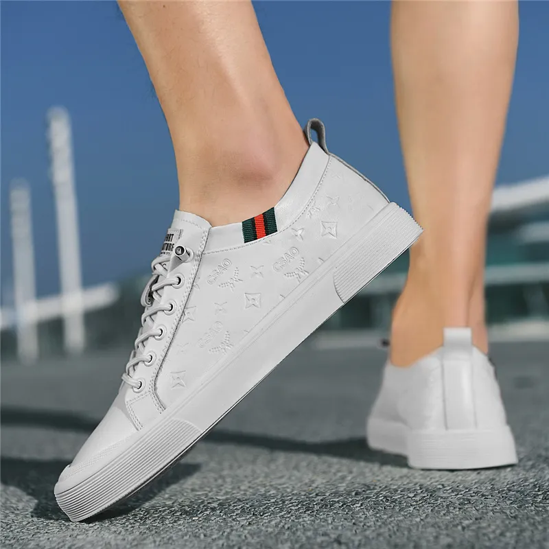 AOKANG Business White Shoes Wear-Resistant Low-Top Casual Shoes Men's White-5