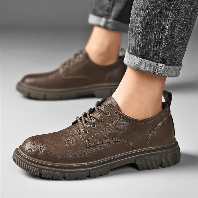 AOKANG Dress Shoes Men's Red Brown-6