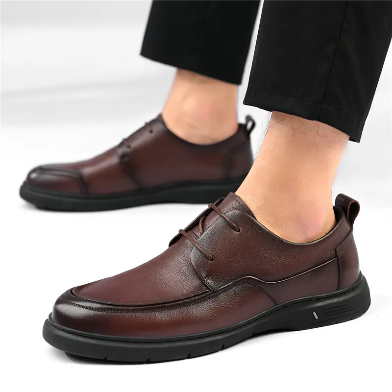 AOKANG Comfortable And Versatile Business Formal Leather Shoes Men's Black-12