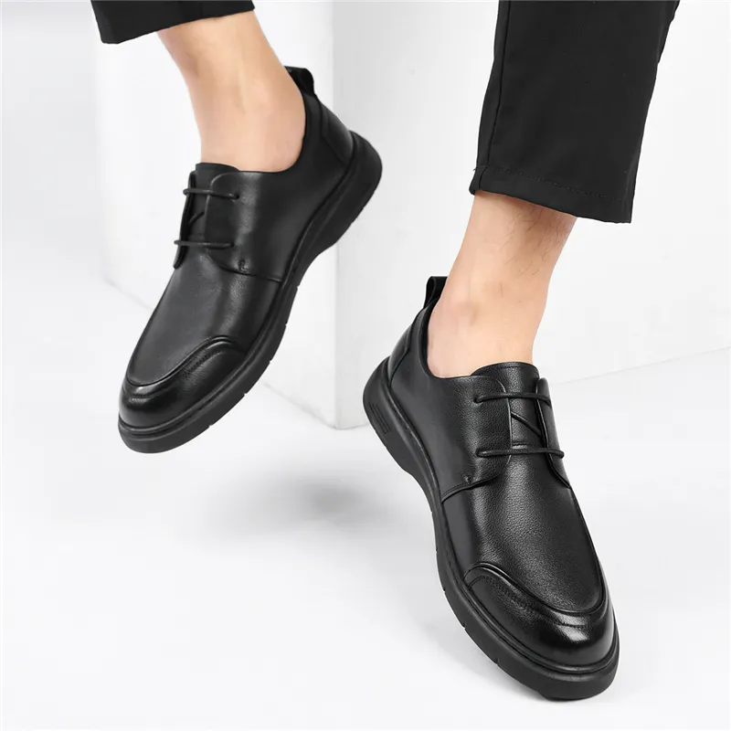 AOKANG Comfortable And Versatile Business Formal Leather Shoes Men's Black-5