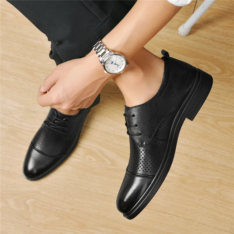 AOKANG Dress Shoes Men Low Top Black-10