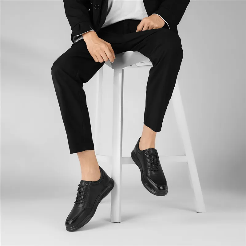 AOKANG Dress Shoes Men Low Top Black-6
