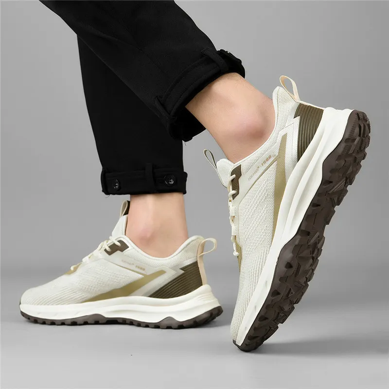 AOKANG Running Shoes Men Low Top Beige/Black-7
