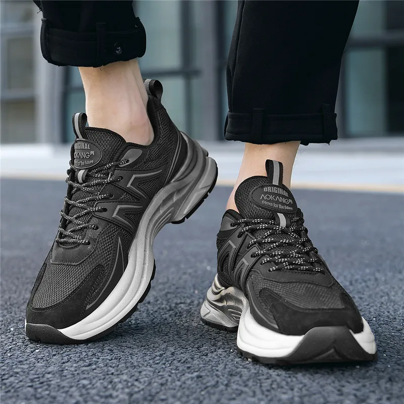 AOKANG Cushioning Anti-Slip And Wear-Resistant Low-Top Outdoor Shoes Men's Black-21
