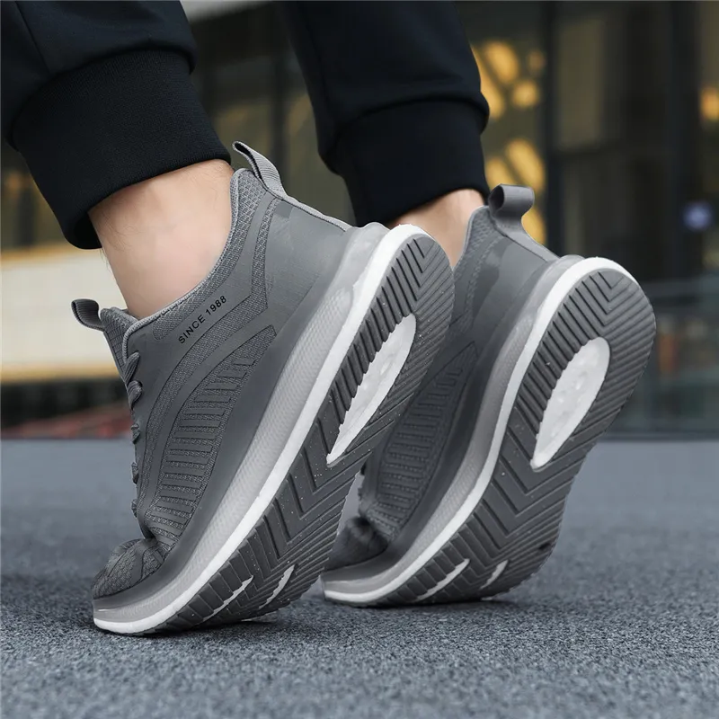 AOKANG Cushioning Coverage Height Increasing Lightweight Breathable Low Top Outdoor Shoes Men's Gray-8